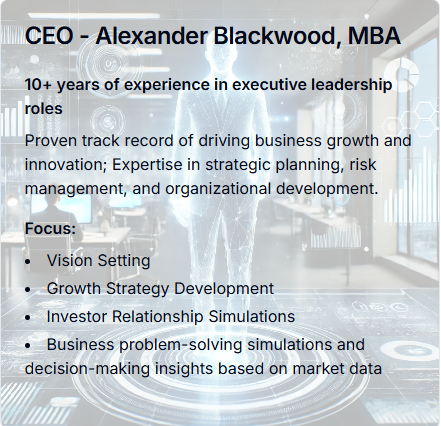 CEO - Alexander Blackwood, MBA